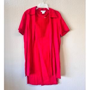 Vintage 1980's Miss Dorby red dress set size 8